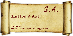 Simtion Antal névjegykártya